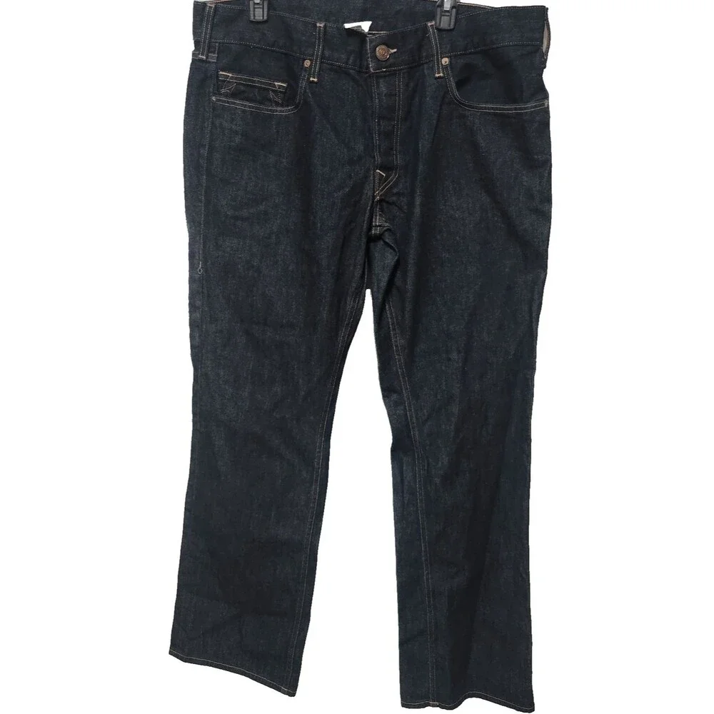 True Religion Ricky Jeans Mens 40x34 Black Straight Dark Wash Denim Pants